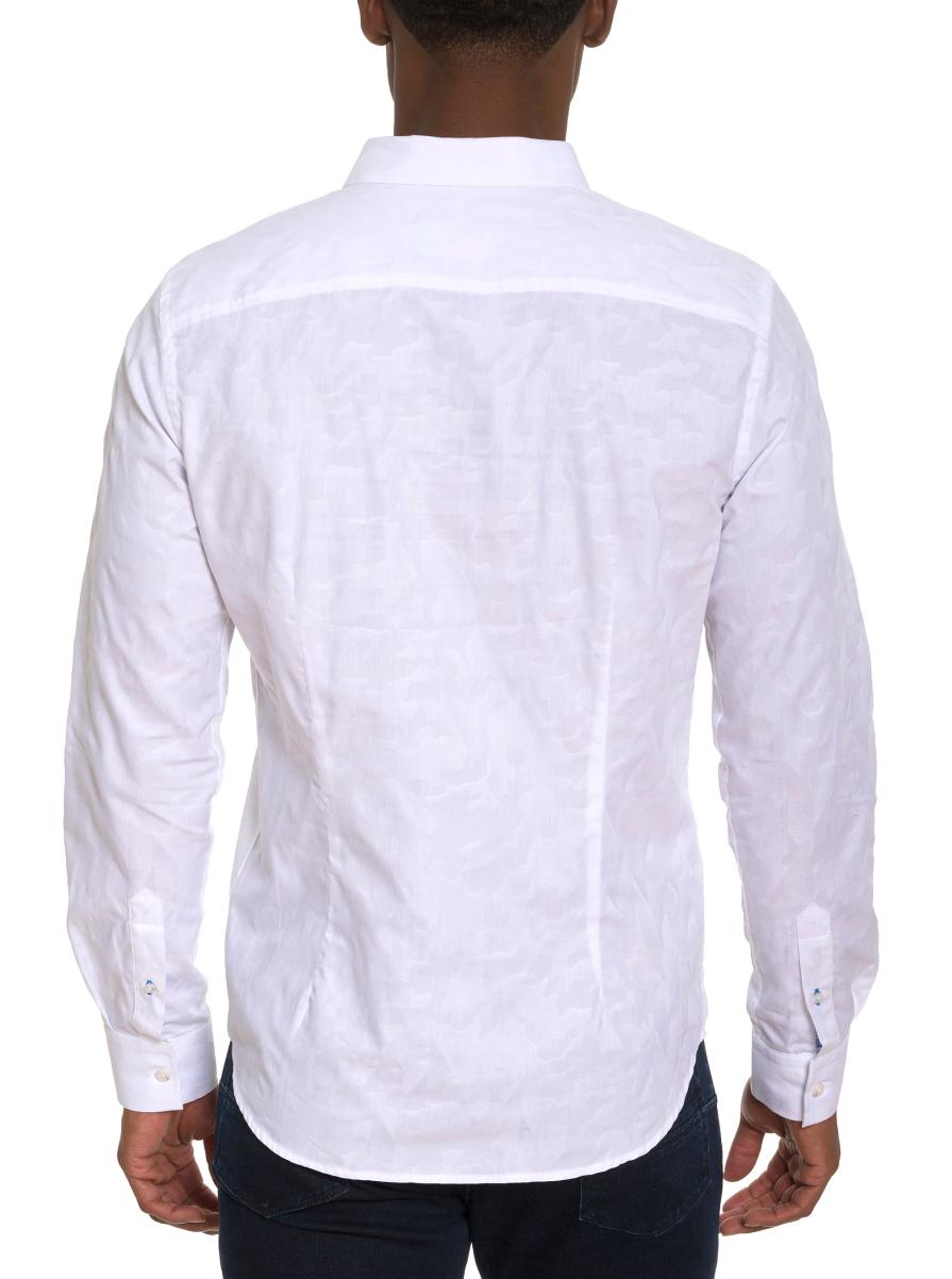 White Men Chic Button Down Shirts Kamal Long Sleeve Button Down Shirt Robert Graham - 2