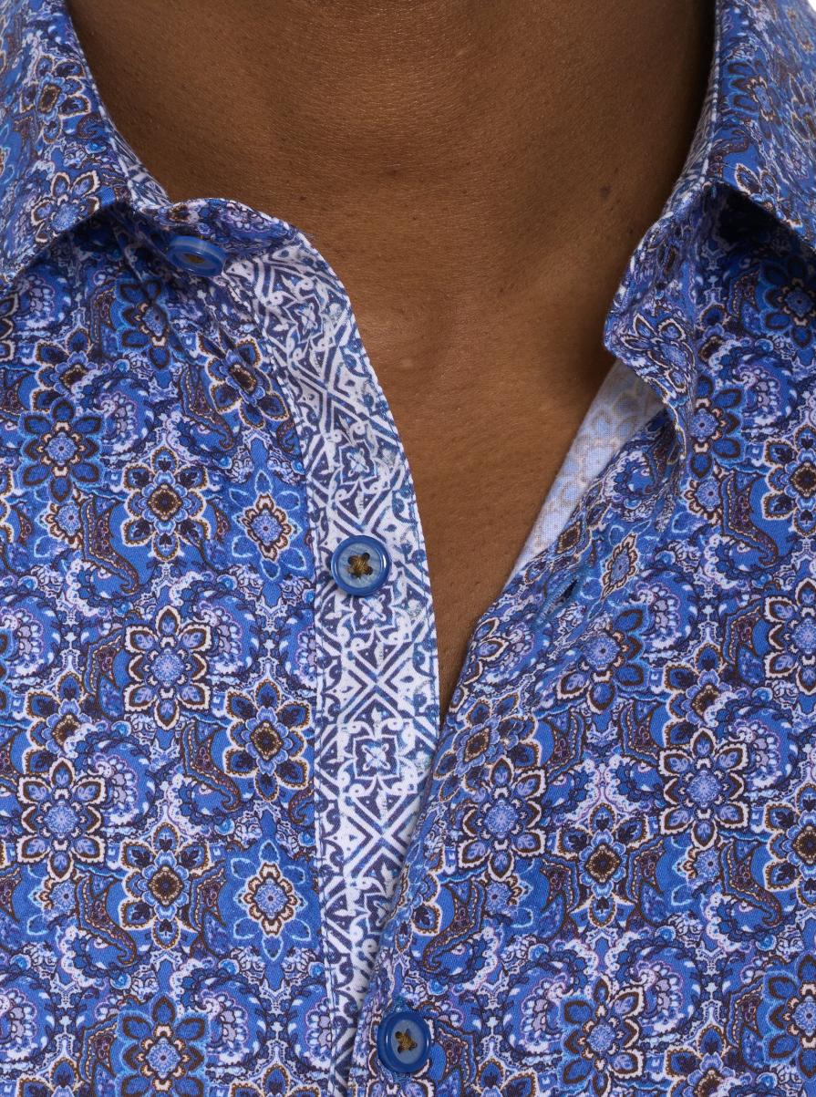 Men Robert Graham Lungano Long Sleeve Button Down Shirt Cutting-Edge Button Down Shirts Blue - 4
