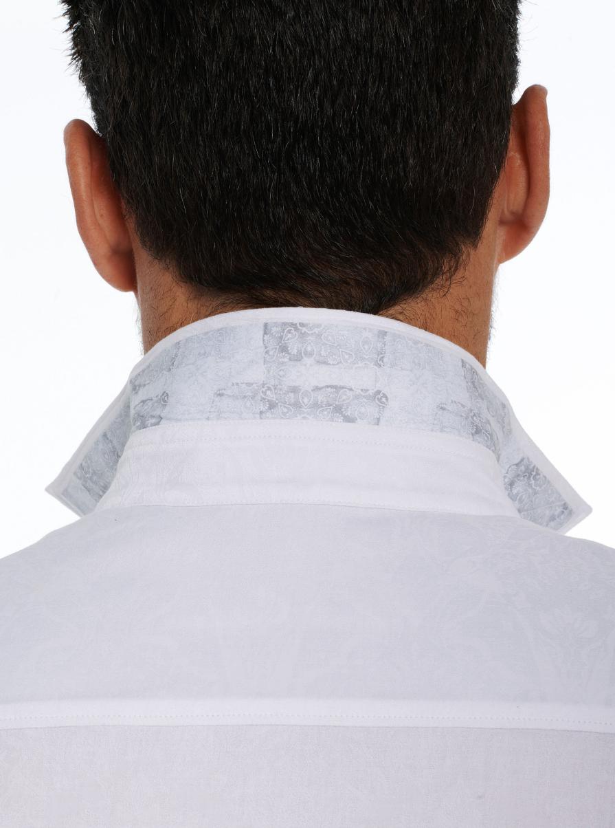 Men Robert Graham Button Down Shirts Classic White Highland Long Sleeve Button Down Shirt - 4