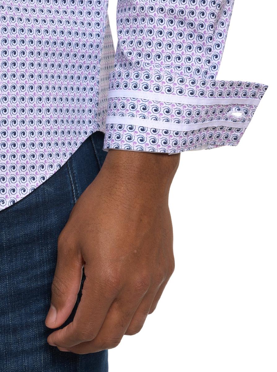 Robert Graham Kensinger Motion Long Sleeve Knit Button Down Shirt Button Down Shirts Lavender Men Store - 2