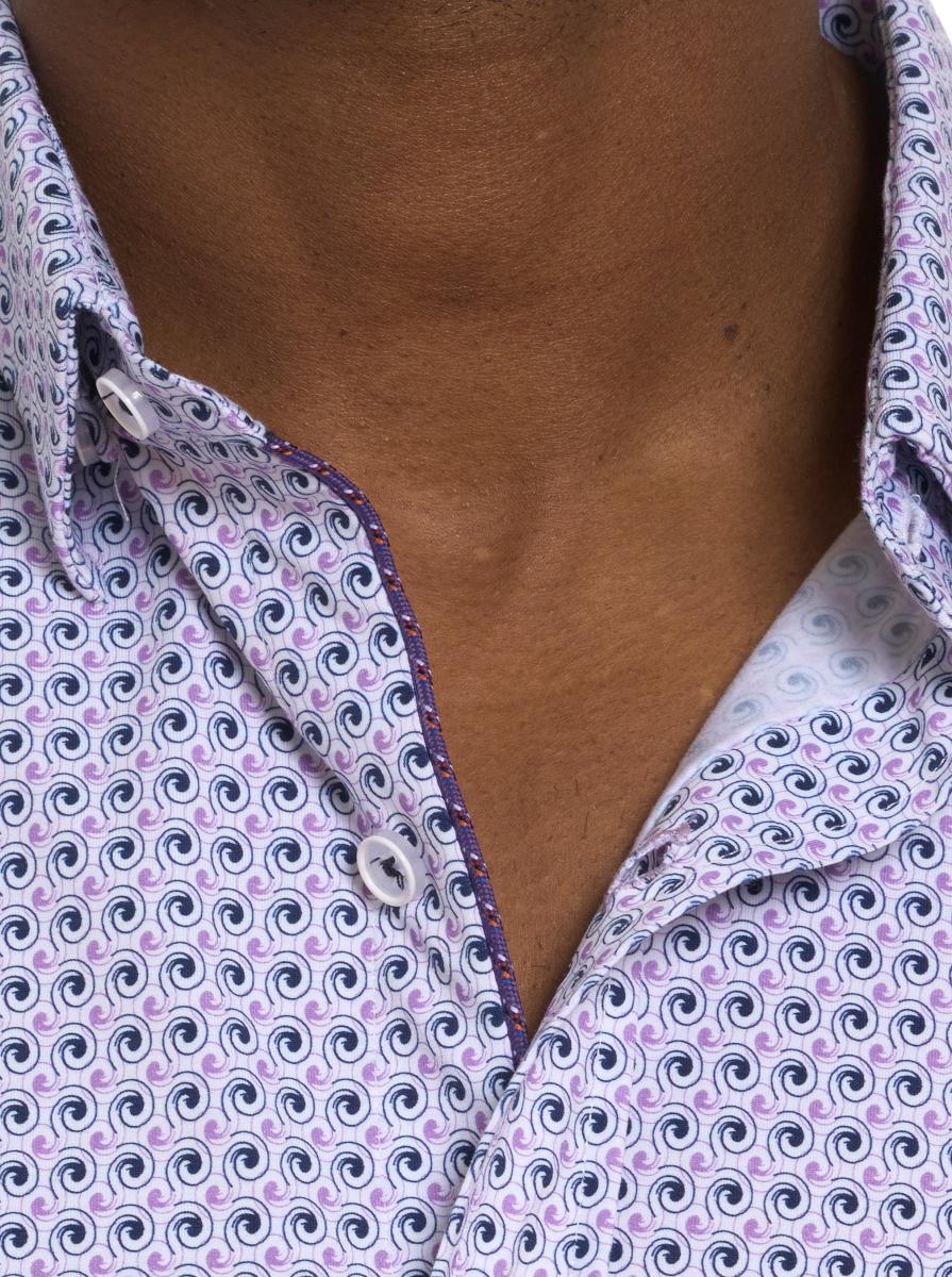 Robert Graham Kensinger Motion Long Sleeve Knit Button Down Shirt Button Down Shirts Lavender Men Store - 3