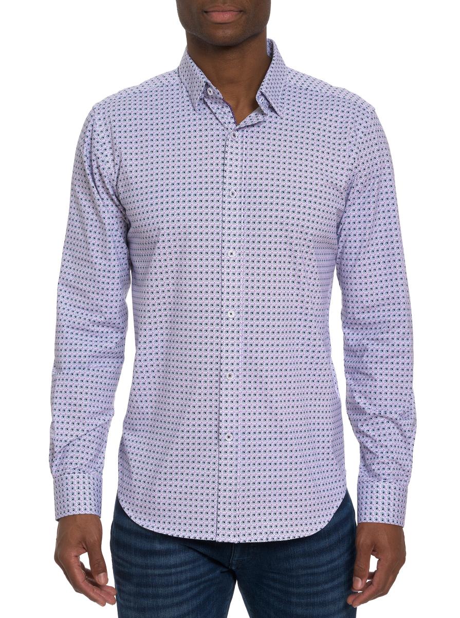 Robert Graham Kensinger Motion Long Sleeve Knit Button Down Shirt Button Down Shirts Lavender Men Store