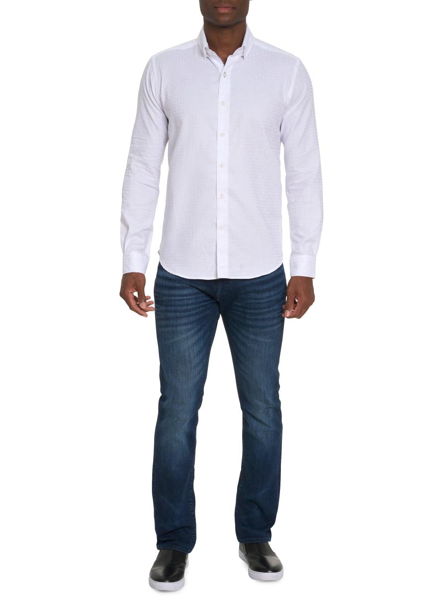 Men Store White Robert Graham Amory Long Sleeve Button Down Shirt Button Down Shirts - 3