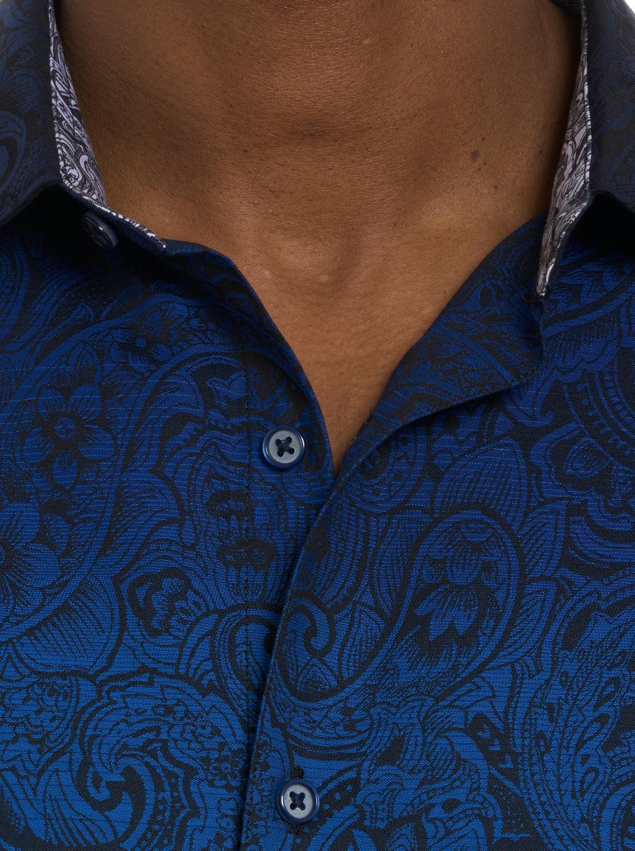 Blue Men Robert Graham Handcrafted Dusk Long Sleeve Button Down Shirt Button Down Shirts - 4