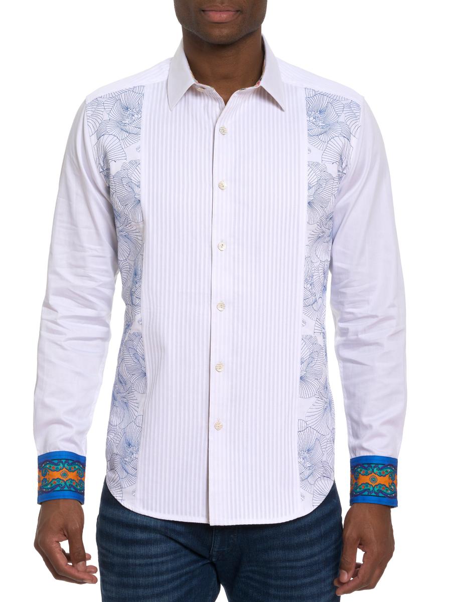 Value White Limited Edition The Pleiades Long Sleeve Button Down Shirt Men Button Down Shirts Robert Graham - 2