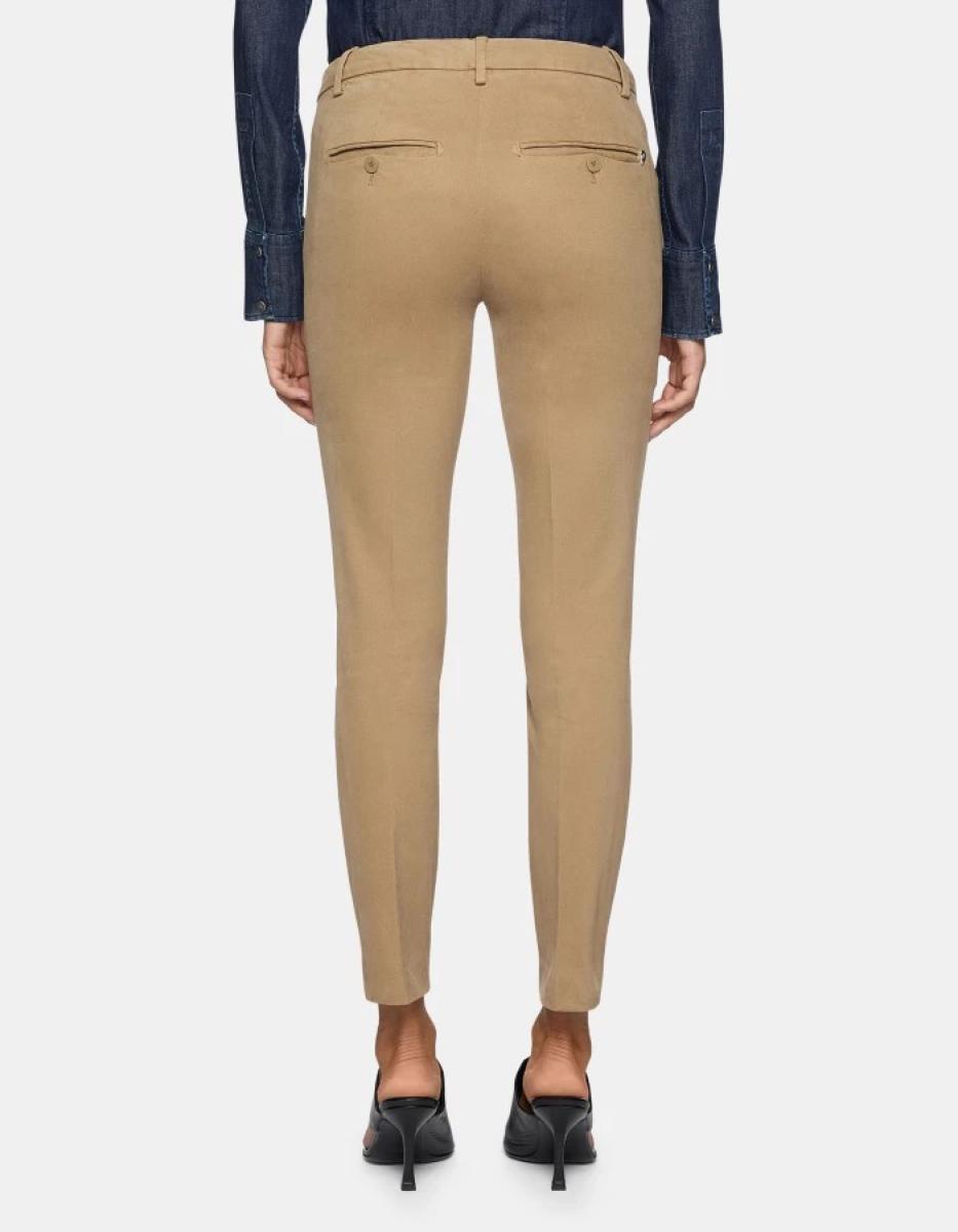 Pants Perfect Slim-Fit Cotton Trousers Blac Dondup Women