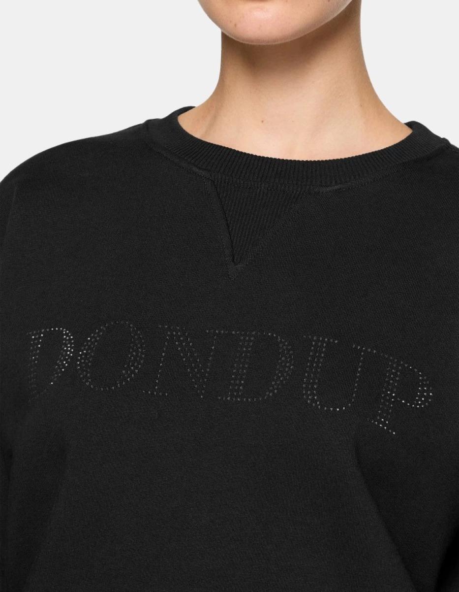 Blac Women Dondup T-Shirts & Sweatshirts Regular-Fit Crew-Neck Sweatshirt - 1