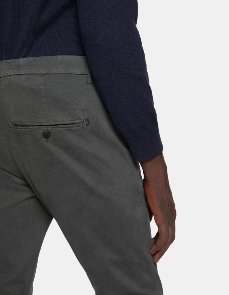 Gaubert Slim-Fit Cotton Trousers Blac Men Dondup Pants - 1