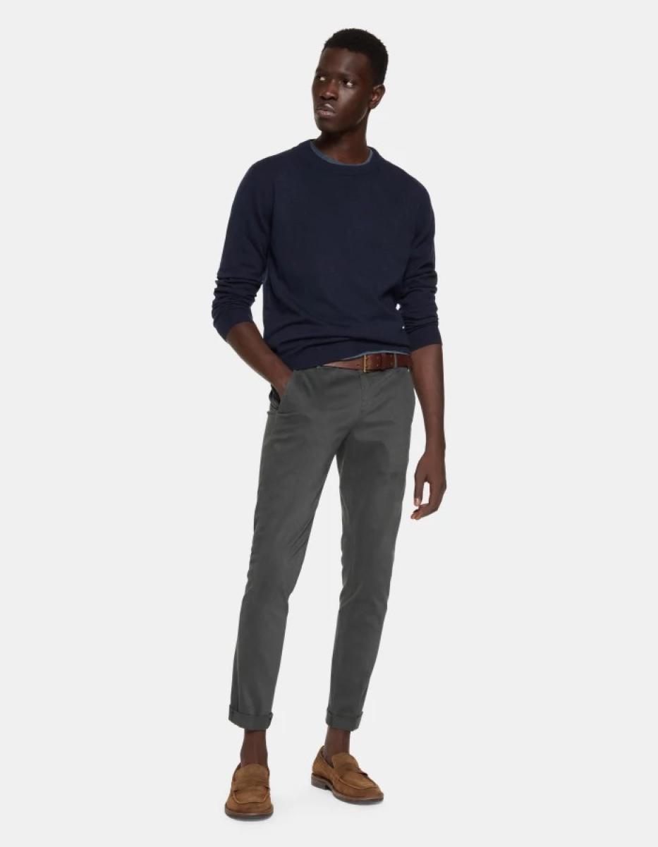 Gaubert Slim-Fit Cotton Trousers Blac Men Dondup Pants - 2