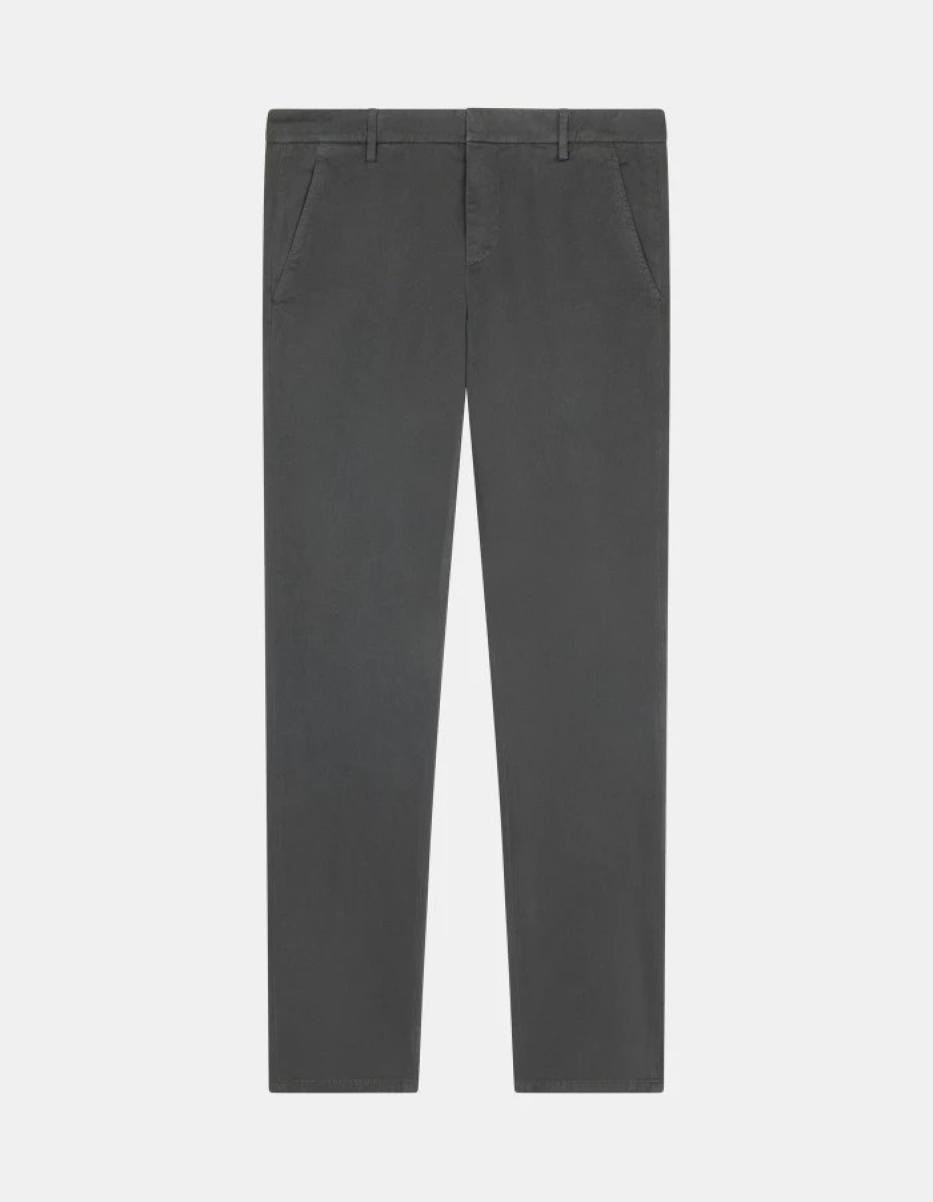 Gaubert Slim-Fit Cotton Trousers Blac Men Dondup Pants - 3