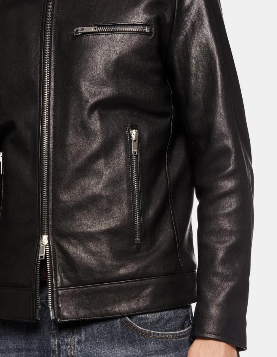 Men Slim-Fit Nappa Leather Biker Jacket Coats And Jackets Dondup - 1