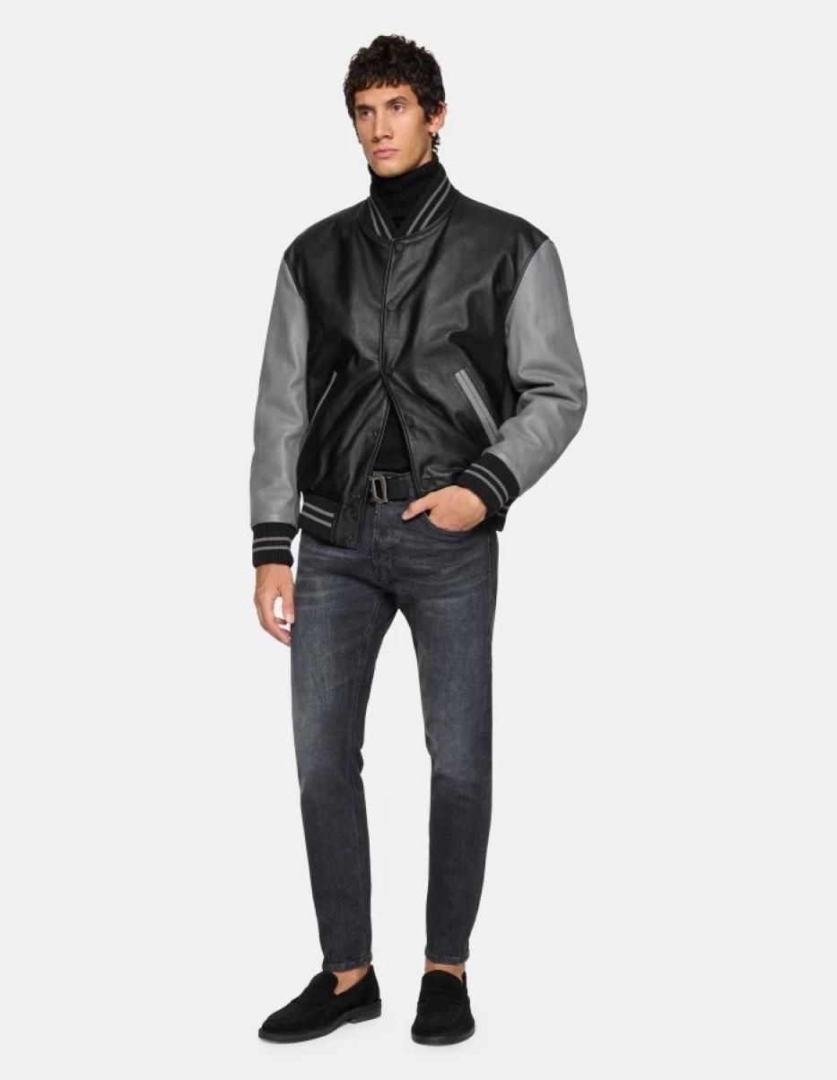 Men Coats And Jackets Dondup Loose-Fit Nappa Leather Bomber Jacket - 2
