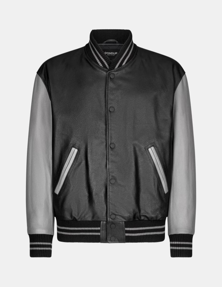 Men Coats And Jackets Dondup Loose-Fit Nappa Leather Bomber Jacket - 3