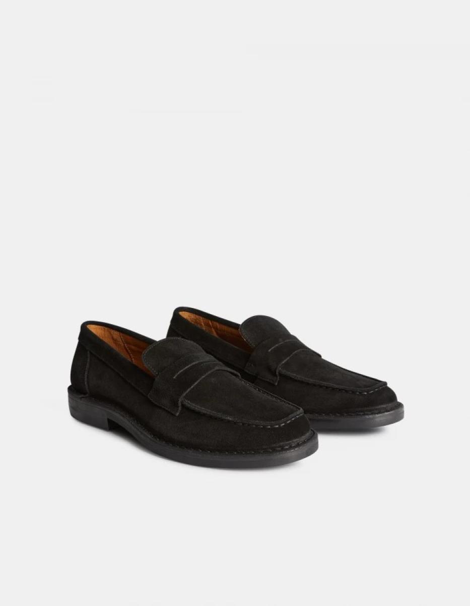 Dondup Accessories Blac Men Split Leather Loafers