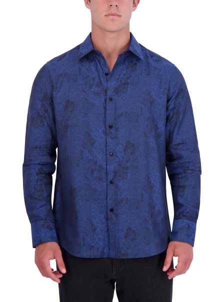 Men Blue Limited Edition Mystique Long Sleeve Button Down Shirt Robert Graham Exclusive Button Down Shirts
