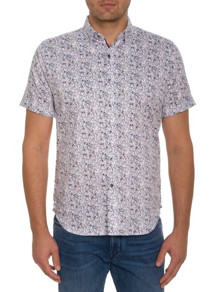 Affordable Painted Faces Short Sleeve Button Down Multi Robert Graham Men Button Down Shirts