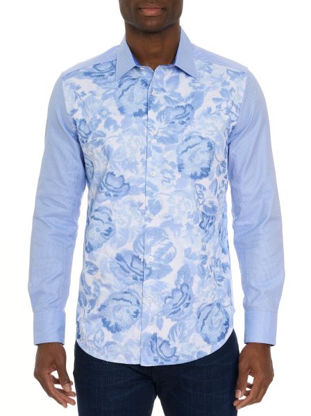 Blue Robert Graham Opulent Nareen Long Sleeve Button Down Shirt Button Down Shirts Men