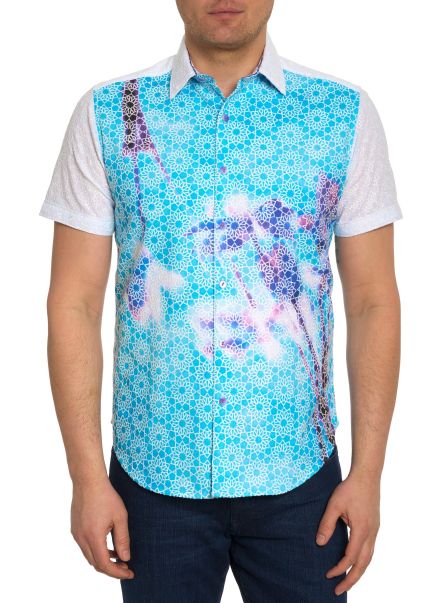 Multi Robert Graham Button Down Shirts Limited Edition The Iris Short Sleeve Button Down Shirt Men Personalized
