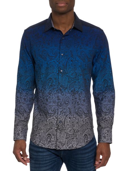 Blue Men Robert Graham Handcrafted Dusk Long Sleeve Button Down Shirt Button Down Shirts