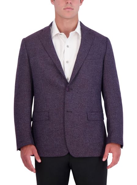 Men Robert Graham Purple Cutting-Edge Tweed Blazer Blazers