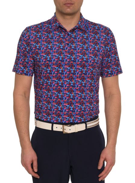 Navy Robert Graham Men Polos & T-Shirts Cocktail Hour Knit Polo Limited Time Offer