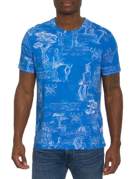 Men Polos & T-Shirts Ode To Florence Graphic T-Shirt Discount Robert Graham Blue