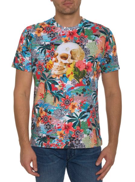 Tropical Skull Graphic T-Shirt Robert Graham Men Fashionable Multi Polos & T-Shirts