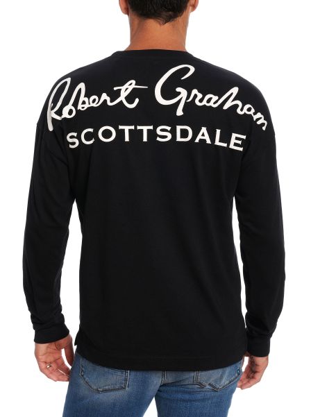 Scottsdale Long Sleeve T-Shirt Robert Graham Black Polos & T-Shirts Men Resilient