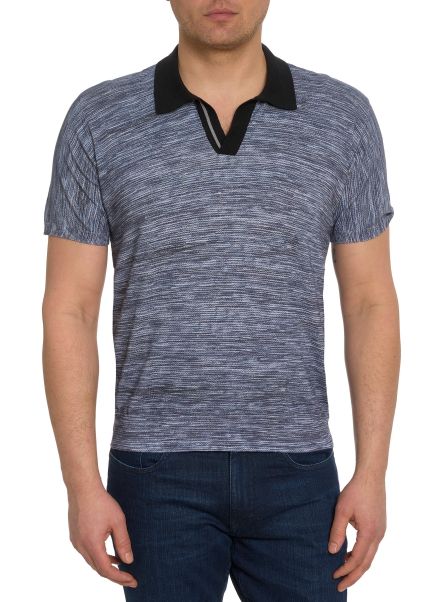 The Static Sweater Polo Tested Men Robert Graham Grey Polos & T-Shirts