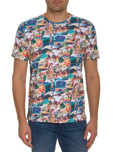 Polos & T-Shirts Robert Graham Trusted Hawaiian Summer Graphic T-Shirt Men Multi