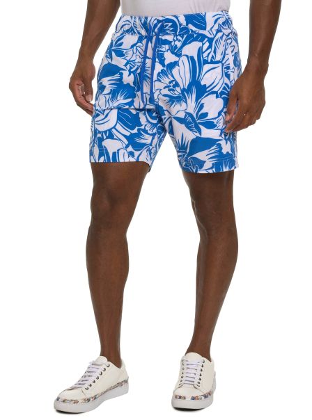 Men Shorts & Swim Robert Graham Blue Stylish Beach Hibiscus Swim Short