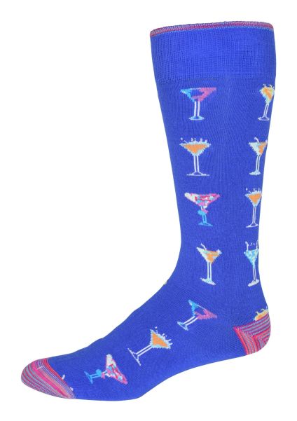 Robert Graham Closeout Men Blue The Martini Socks Socks