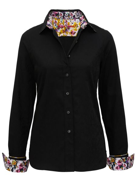 Women Robert Graham Tailor-Made Black Priscilla Shirt Tops