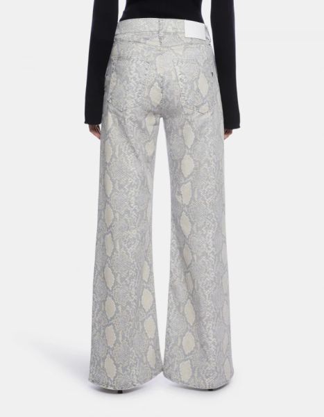 Women Dondup Jeans Amber Wide-Leg Trousers In Printed Cotton
