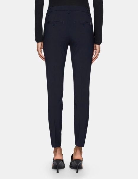 Perfect Slim-Fit Trousers In Wool Blac Dondup Women Pants