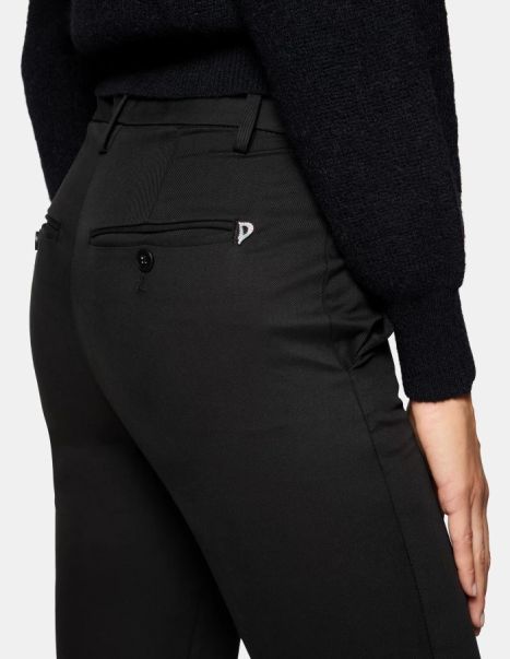 Dondup Pants Women Carmen Slim-Fit Cotton Trousers Blac