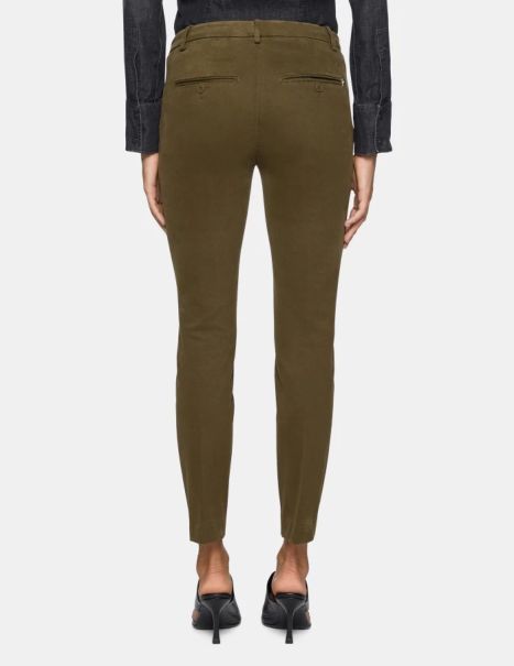 Blac Pants Perfect Slim-Fit Cotton Trousers Dondup Women