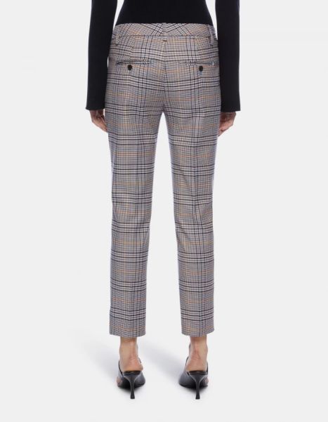 Pants Dondup Perfect Slim-Fit Trousers In Prince Of Wales Check Fabric Women