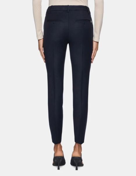 Pants Perfect Slim-Fit Flannel Trousers Women Dondup