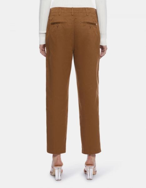 Women Janis Carrot-Fit Cotton Trousers Dondup Pants