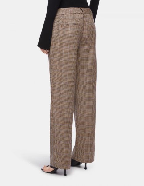 Women Dondup Meli Loose-Fit 30-Inch Houndstooth Trousers Pants