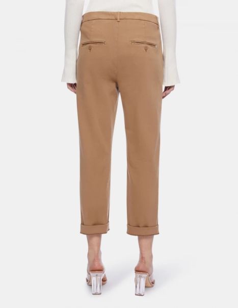 Dondup Nima Loose-Fit Tricotine Trousers Pants Women Gesso
