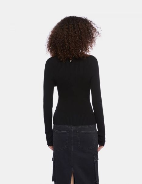 Women Dondup Slim-Fit Viscose Cardigan Knitwear Blac