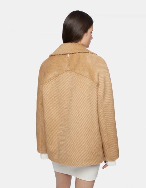 Women Coats & Jackets Dondup Blac Double-Breasted Cloth Peacoat