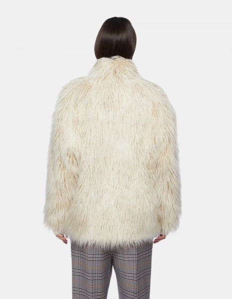 Coats & Jackets Women Dondup Loose-Fit Coat In Eco Mongolian Fur