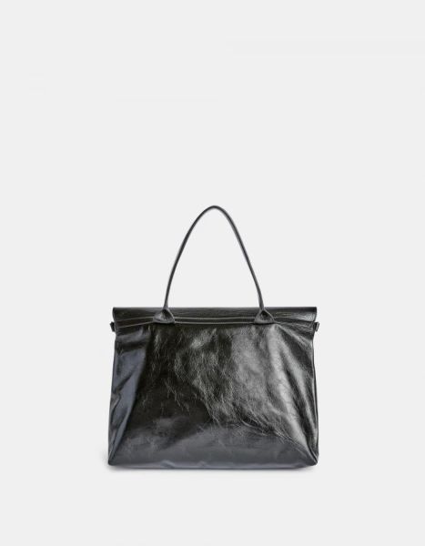 Women Glossy Leather Bag Accessories Dondup Blac