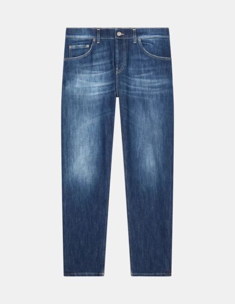 Men Jeans Dondup Mius Slim-Fit 32-Inch Jeans In Stretch Denim