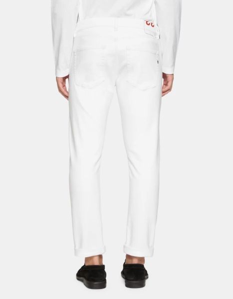 Men White Jeans Dondup Icon Regular-Fit Jeans In Stretch Bull Denim