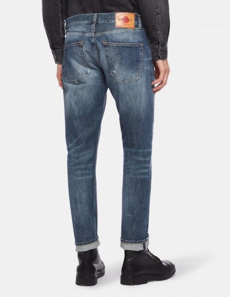 Jeans Men Dondup Icon Regular-Fit Jeans In Selvedge Rigid Denim