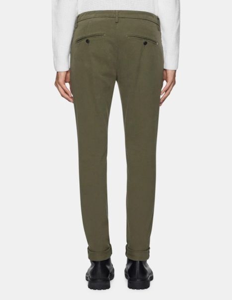 Men Pants Dondup Gaubert Slim-Fit Cotton Trousers With Darts